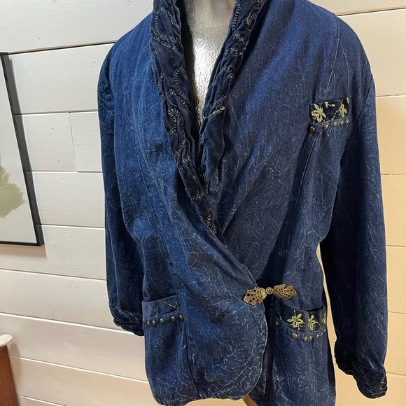 CARRELI Vintage Embellished Cotton Jacket – Size M - Picture 7 of 11